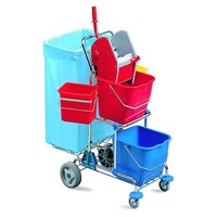 6043012 Тележка TOGO 1 Ergonomic, 2х15 л, металл (хром) Euromop